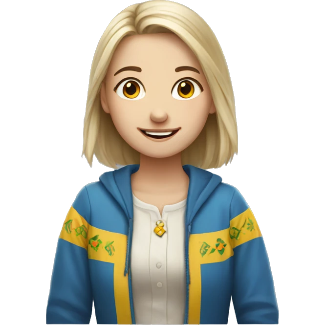 ukrainian girl smile and talk emoji