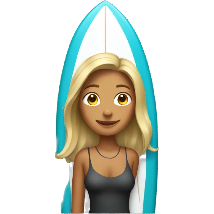 Woman with surf emoji