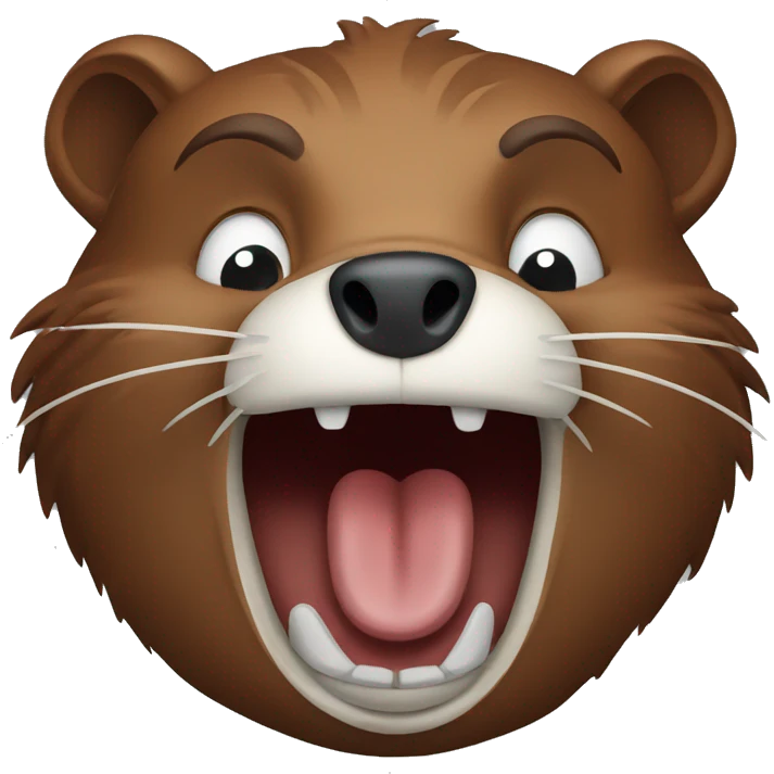Scared beaver with hands near the mouth emoji