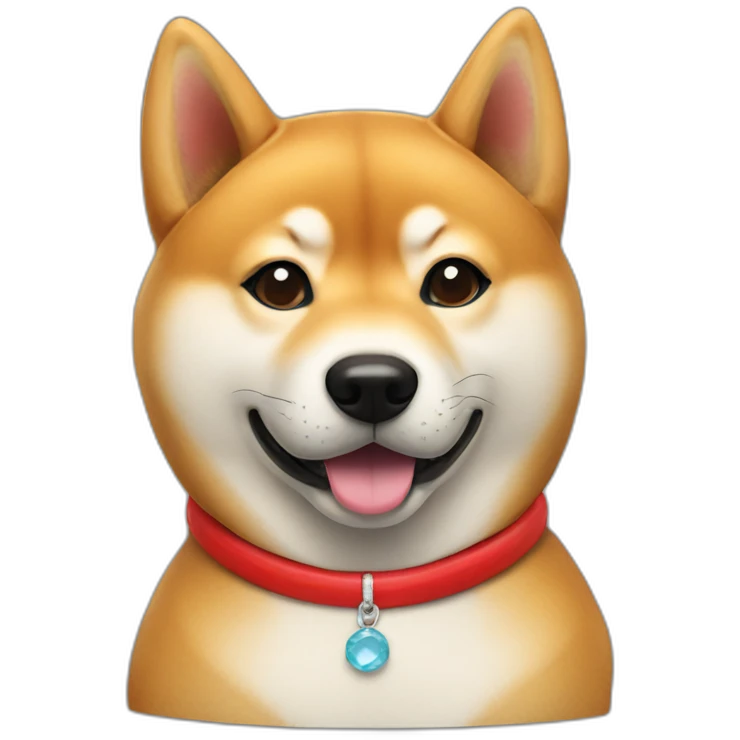 shiba inu with red necklace emoji