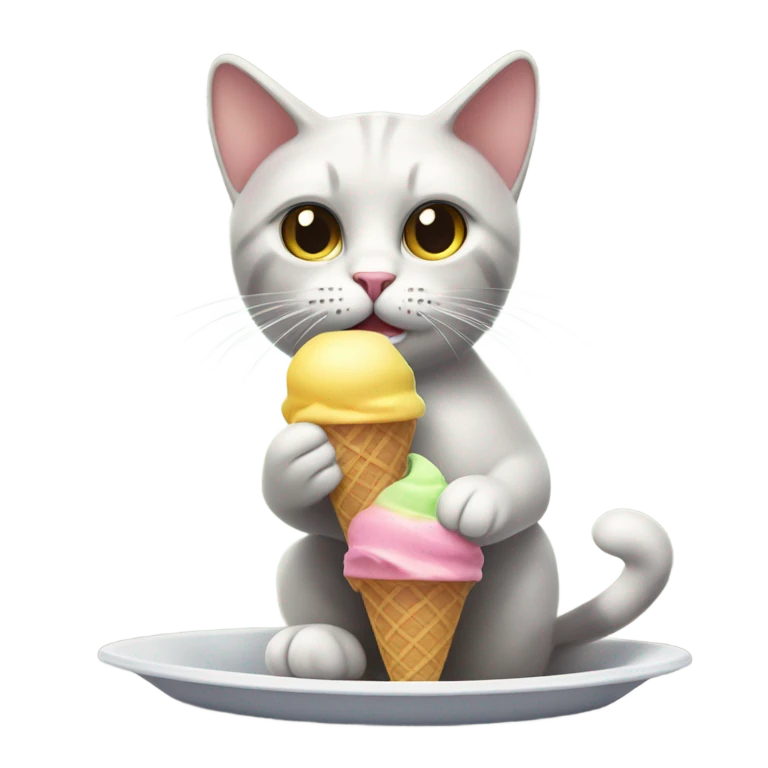 Cat eating ice cream  emoji