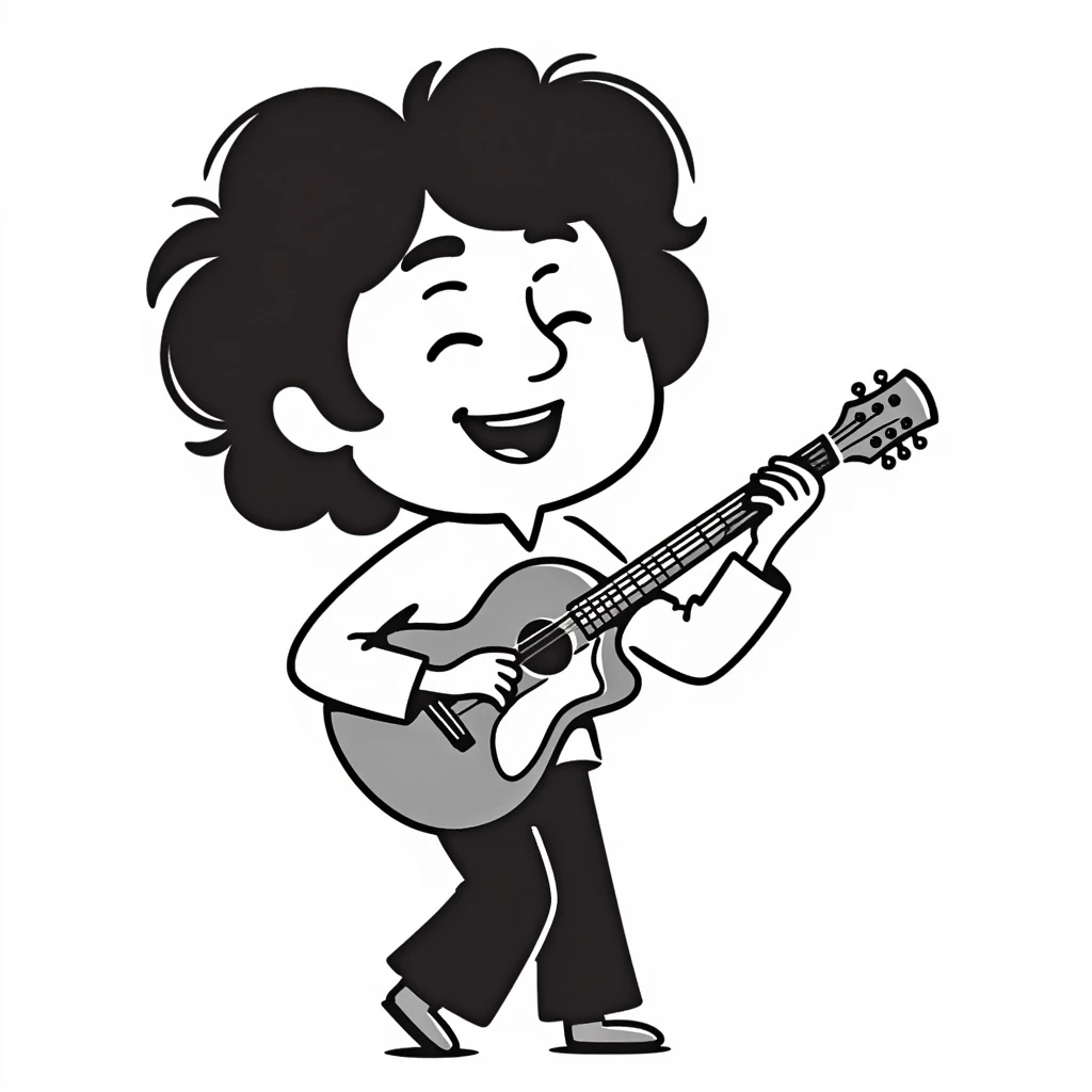 John Lennon eating a guitar emoji