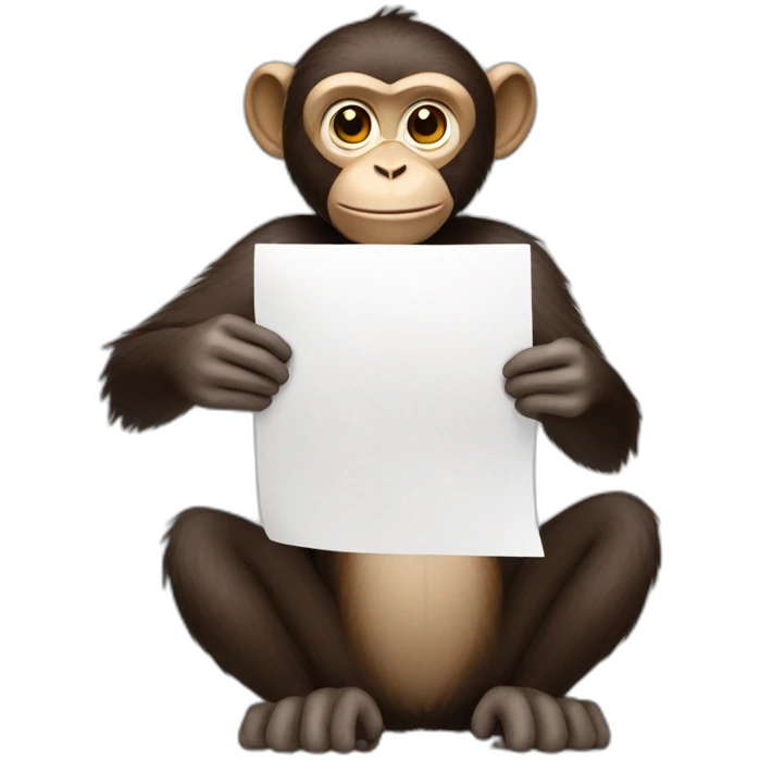 monkey holding a stack of paper emoji