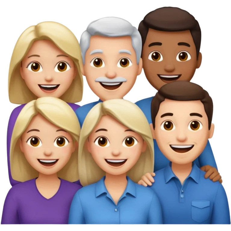 a group of 4 people all of SAME AGE GROUp two men n two women emoji