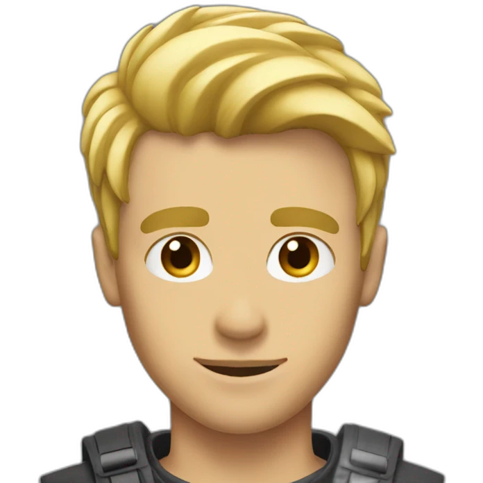 blonde guy with very strong jawline emoji