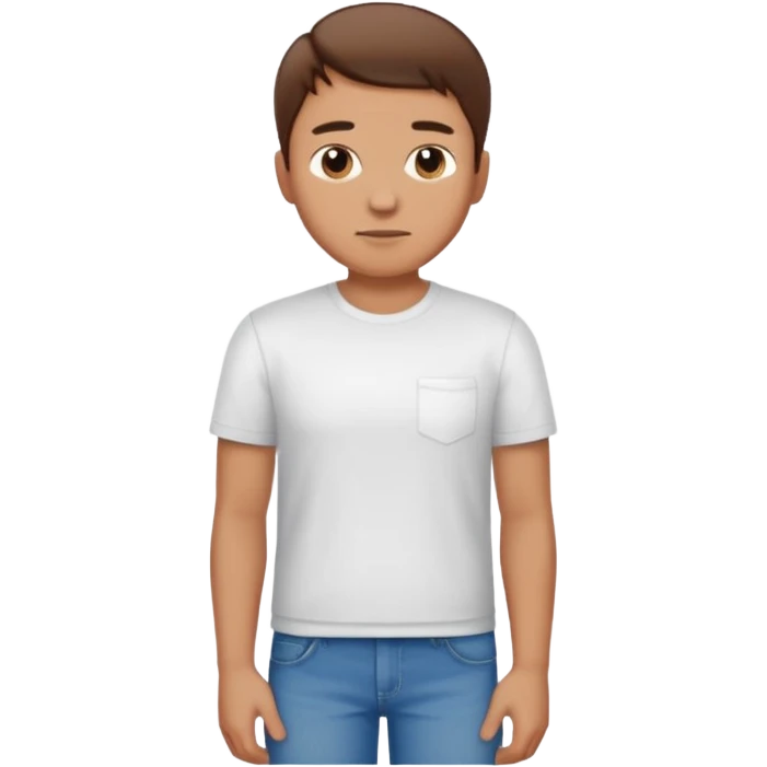 Man standing with hands crossed behind his back emoji