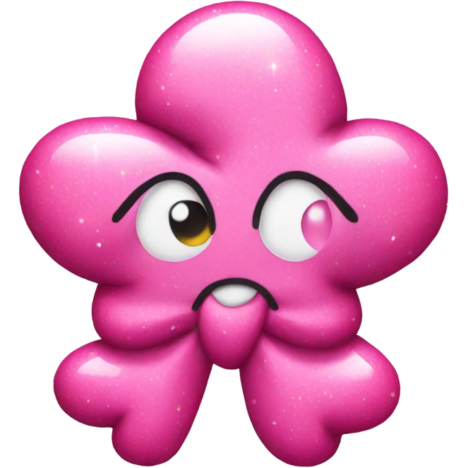 pink sparkle poop emoji with bow emoji