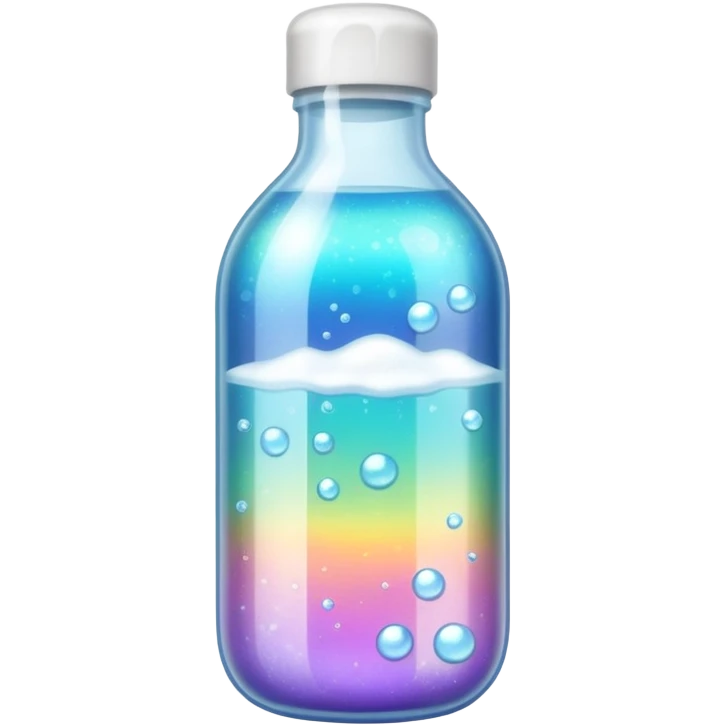 Bottle with a sticker for bath bubble  emoji