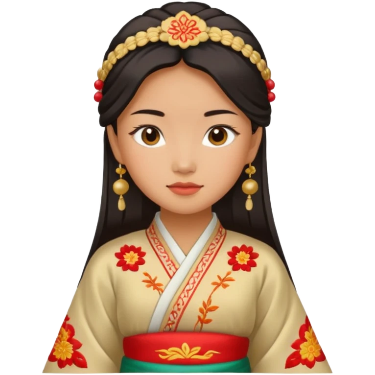 chica aseatica con con colores i cosas tipicas de asia emoji