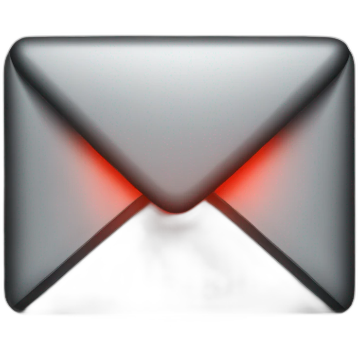 black and red email with glow emoji