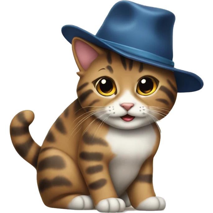 Maine Koon cat with hat  emoji