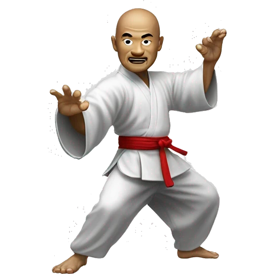 Maestro de kung fu dando patada  emoji
