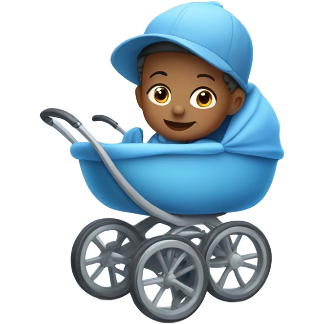 Baby boy stroller emoji