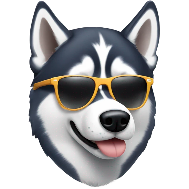 Husky wearing sunglasses emoji