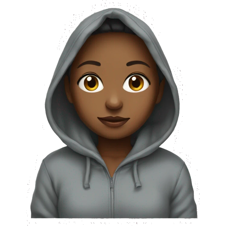 Girl in baggy hoodie emoji