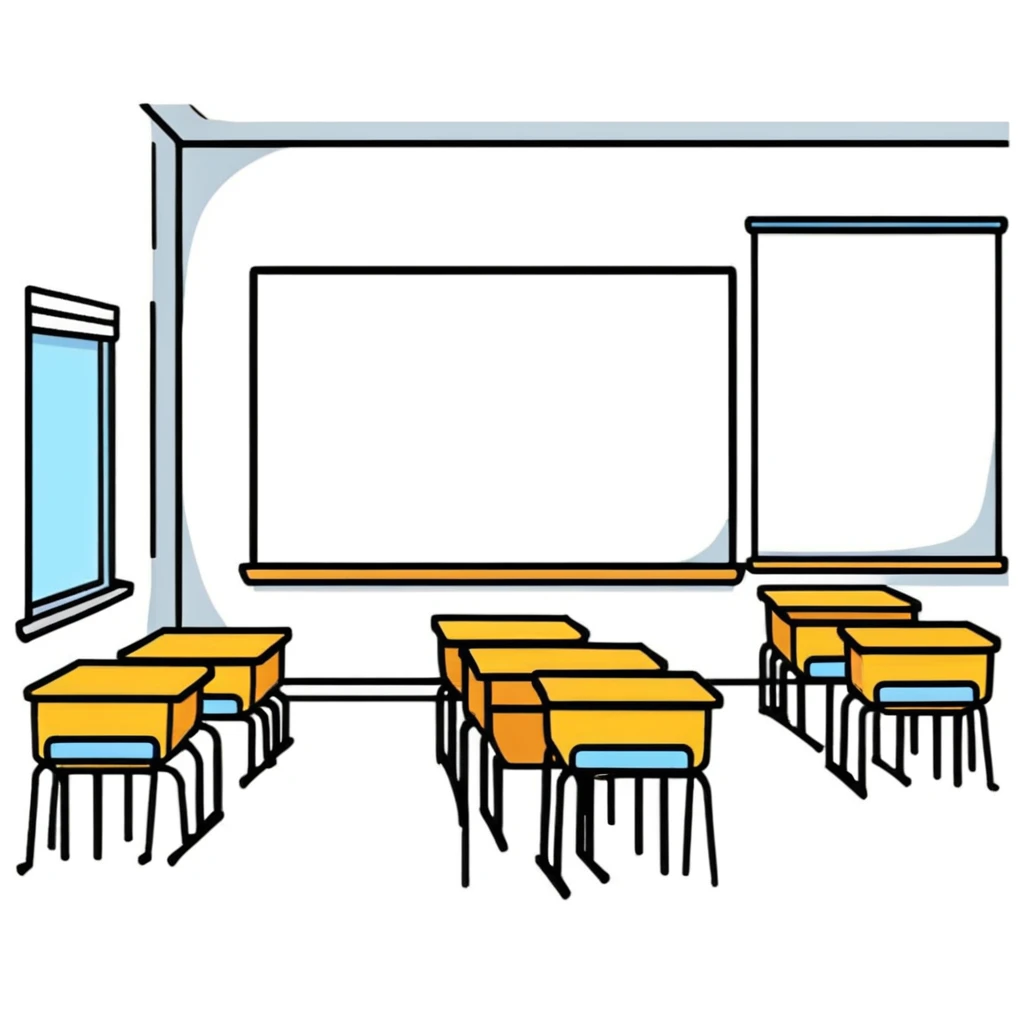 classroom with teacher and students emoji