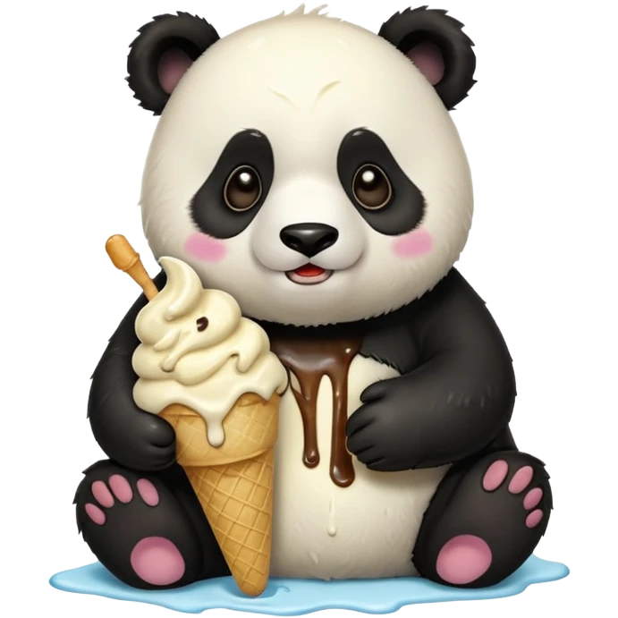 Panda eating ice cream emoji