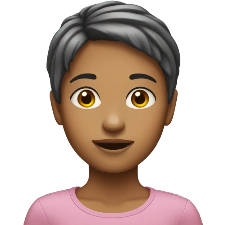 girl with short hair indoors emoji