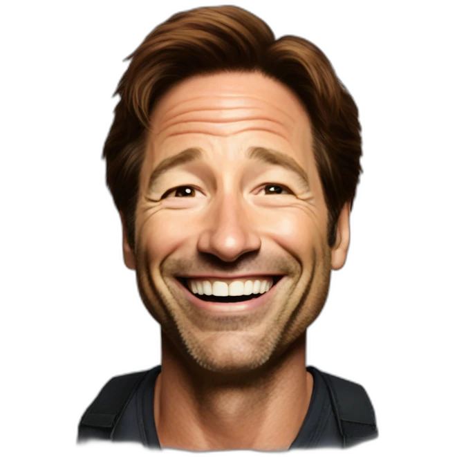 david duchovny laughing out loud hyperrealistic emoji