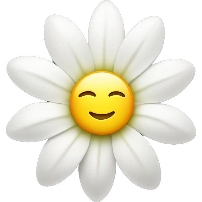 a white flower with a sun in the middle of it  emoji