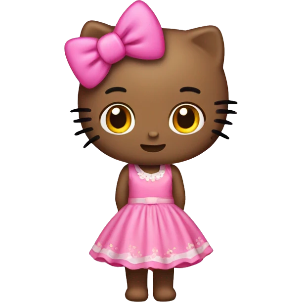 Hello kitty with a pink dress emoji