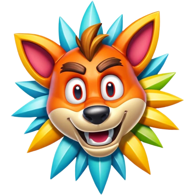 Crash bandicoot warped logo emoji
