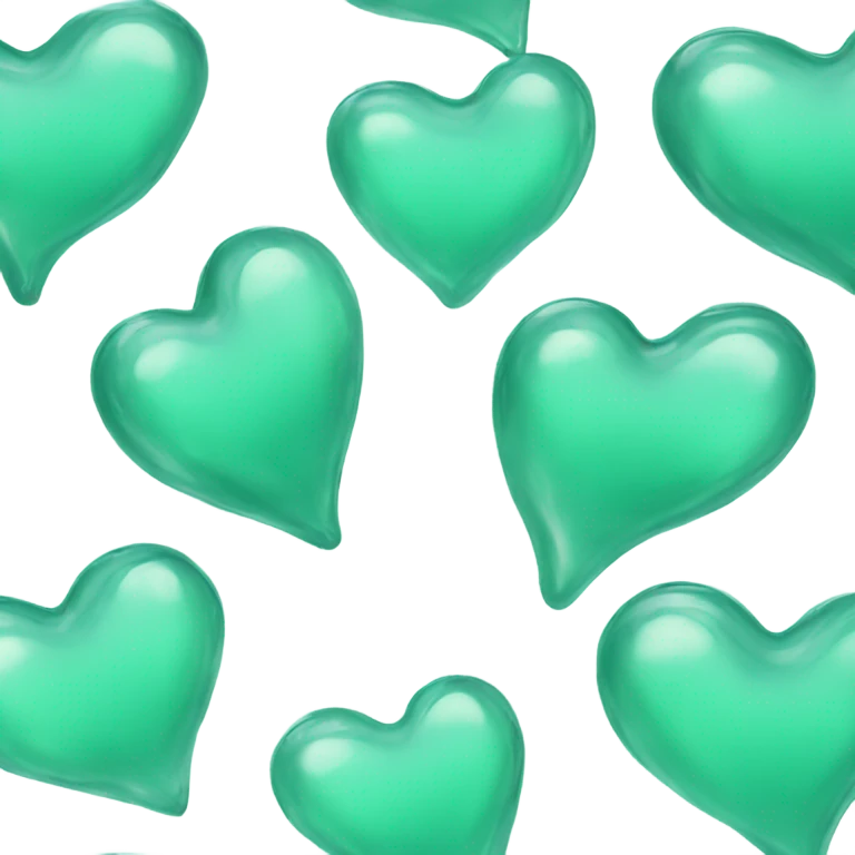 Sea green glass heart emoji