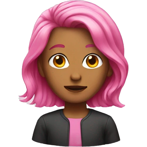 Pink hair  emoji