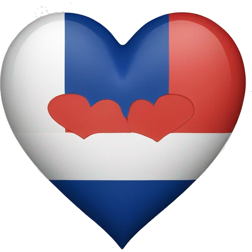 heart but there is a french flag inside emoji