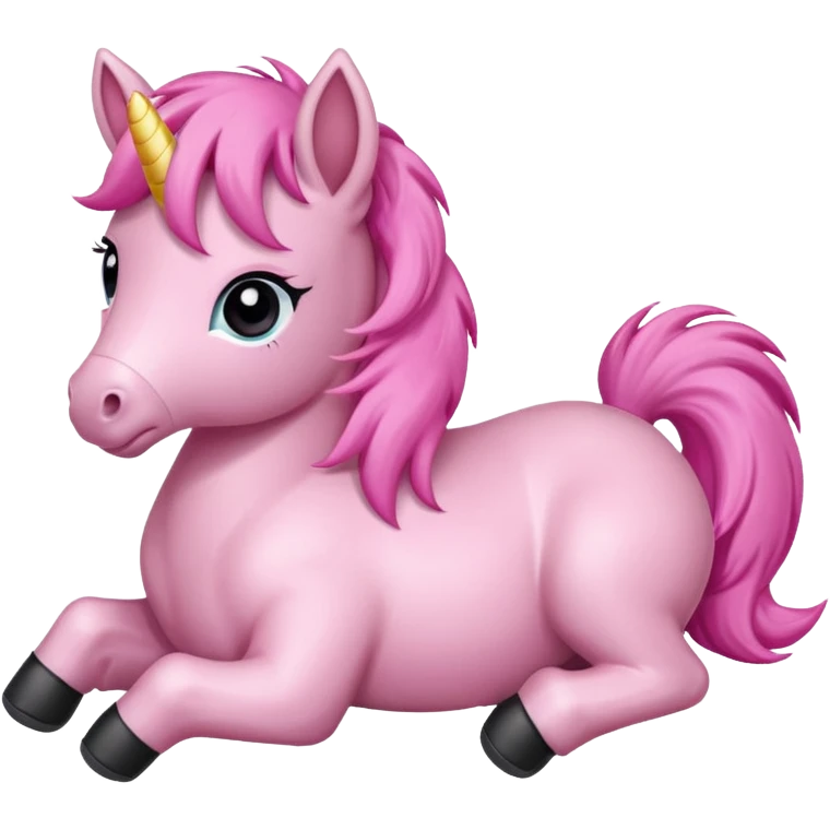 pink pony lying down and looking playful emoji