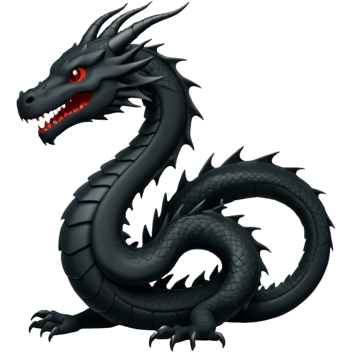 Minimalist Black dragon symbol emoji