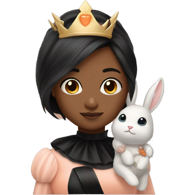 Peach skinned princess with black bunny emoji