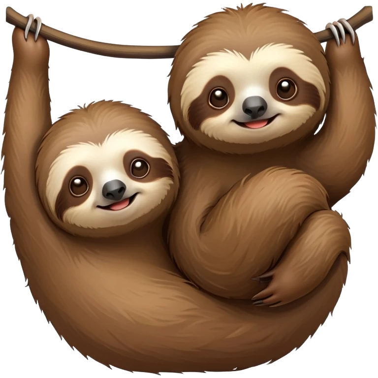 Two cute sloths emoji