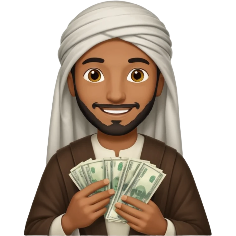 Un árabe  negro con mucha plata  emoji
