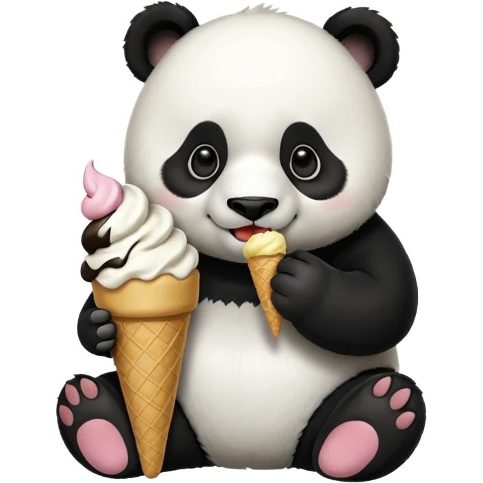Panda eating ice cream emoji