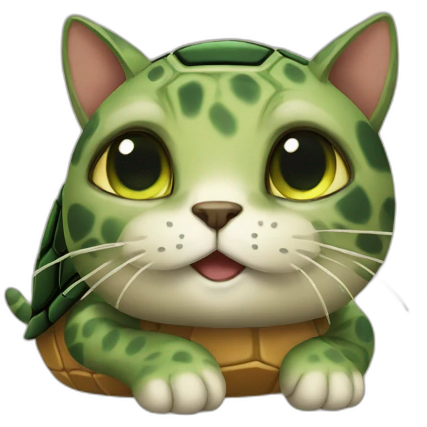A working cat turtle emoji