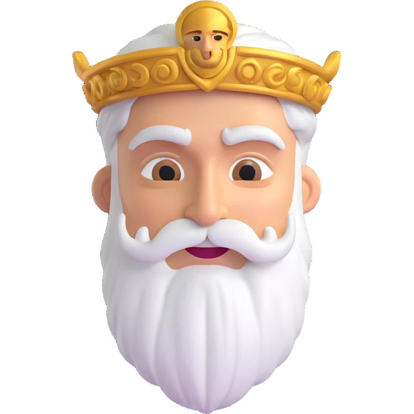 happy Zeus, the Greek god, 3D emoji style emoji