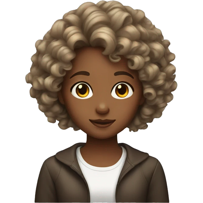 Girl with curly highlights emoji