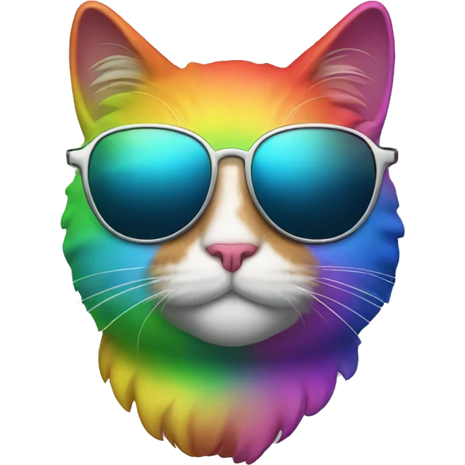 rainbow cat with sunglasses  emoji