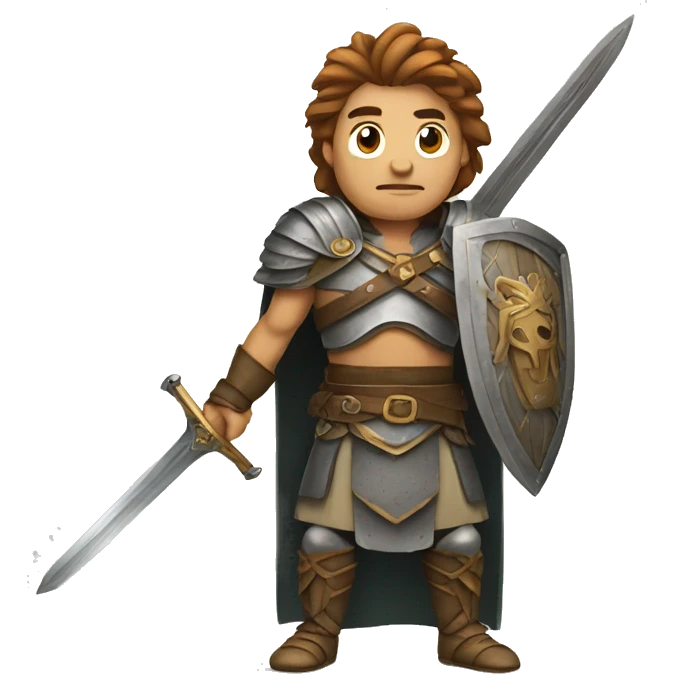 brave warrior with sword emoji