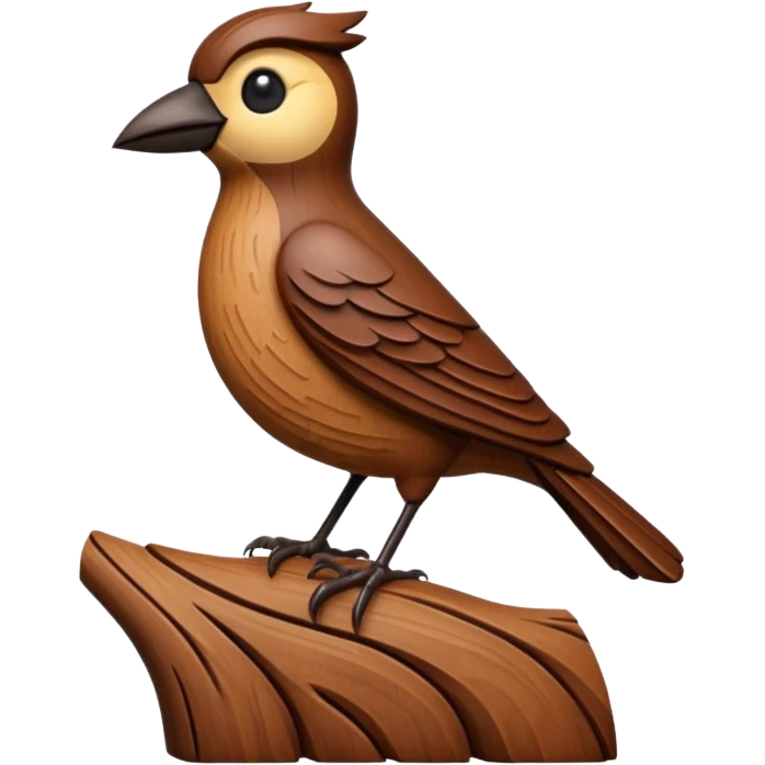 carved wood bird emoji