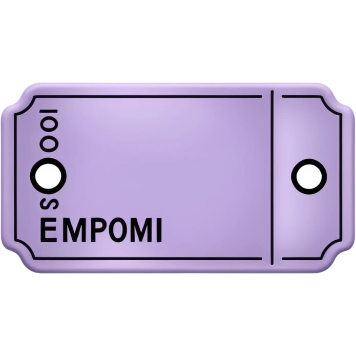 Pale Purple colored 1 Signed ticket  emoji