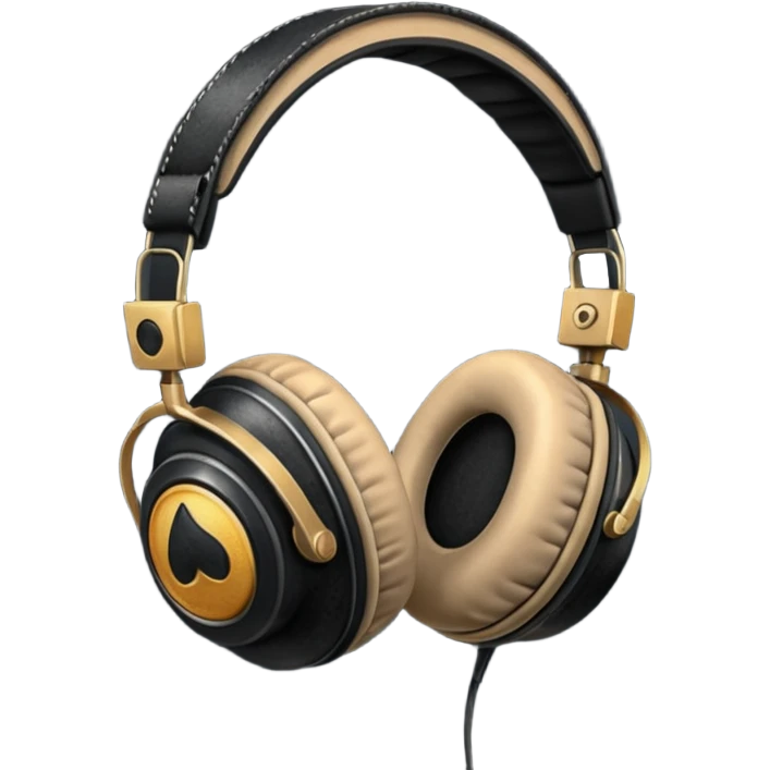 vintage black headphone emoji