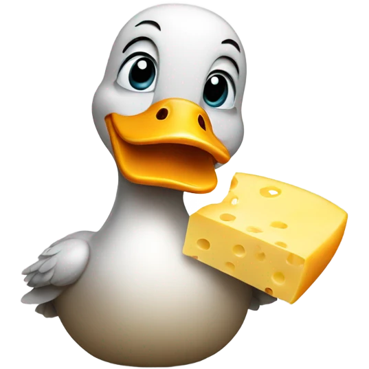 duck holding cheese emoji