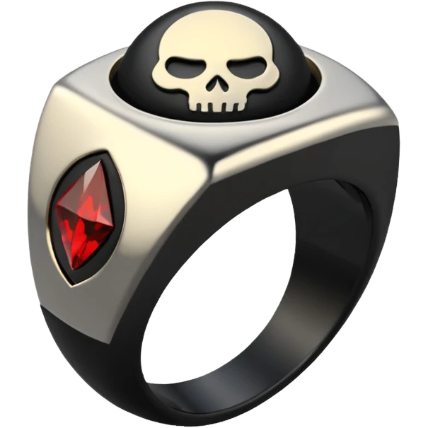 iOS emoji, minimal dark fantasy ring, black metal, flat emoji