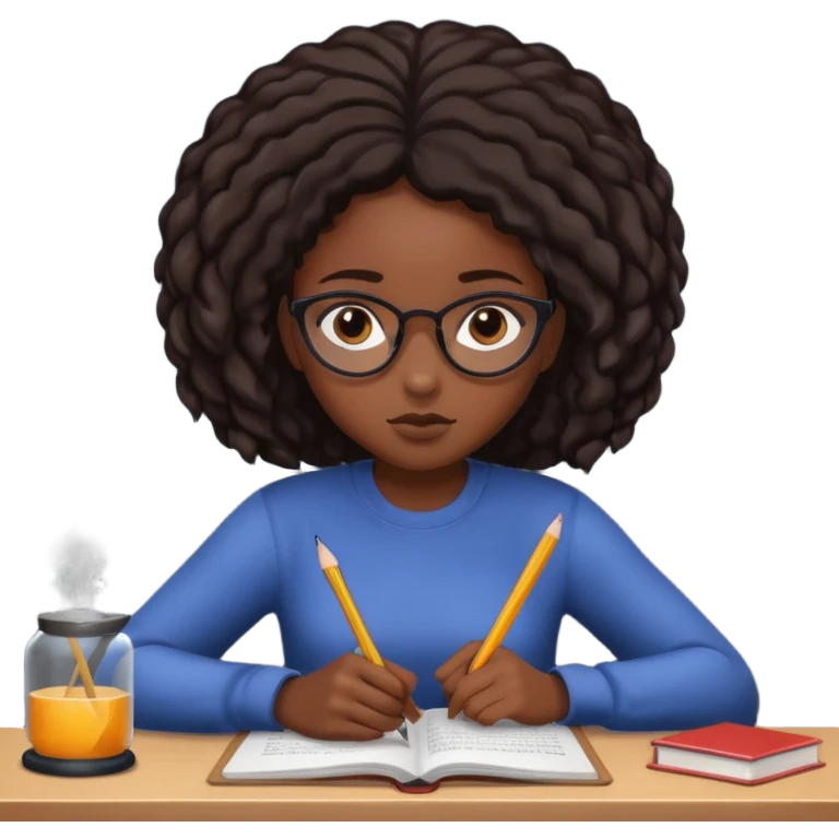 Student routine black girl emoji
