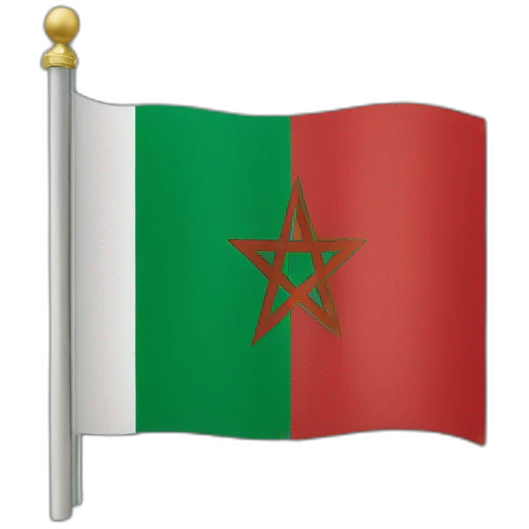 Morocco flag with fes writing in the centre emoji