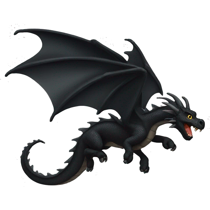 flying black dragon emoji