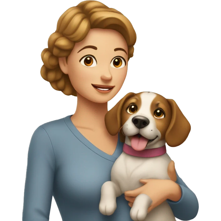 Maman avec un chien emoji