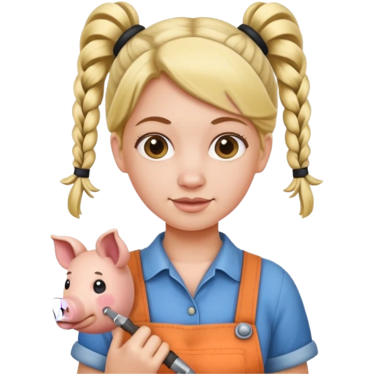 Handy woman with pig tailes emoji